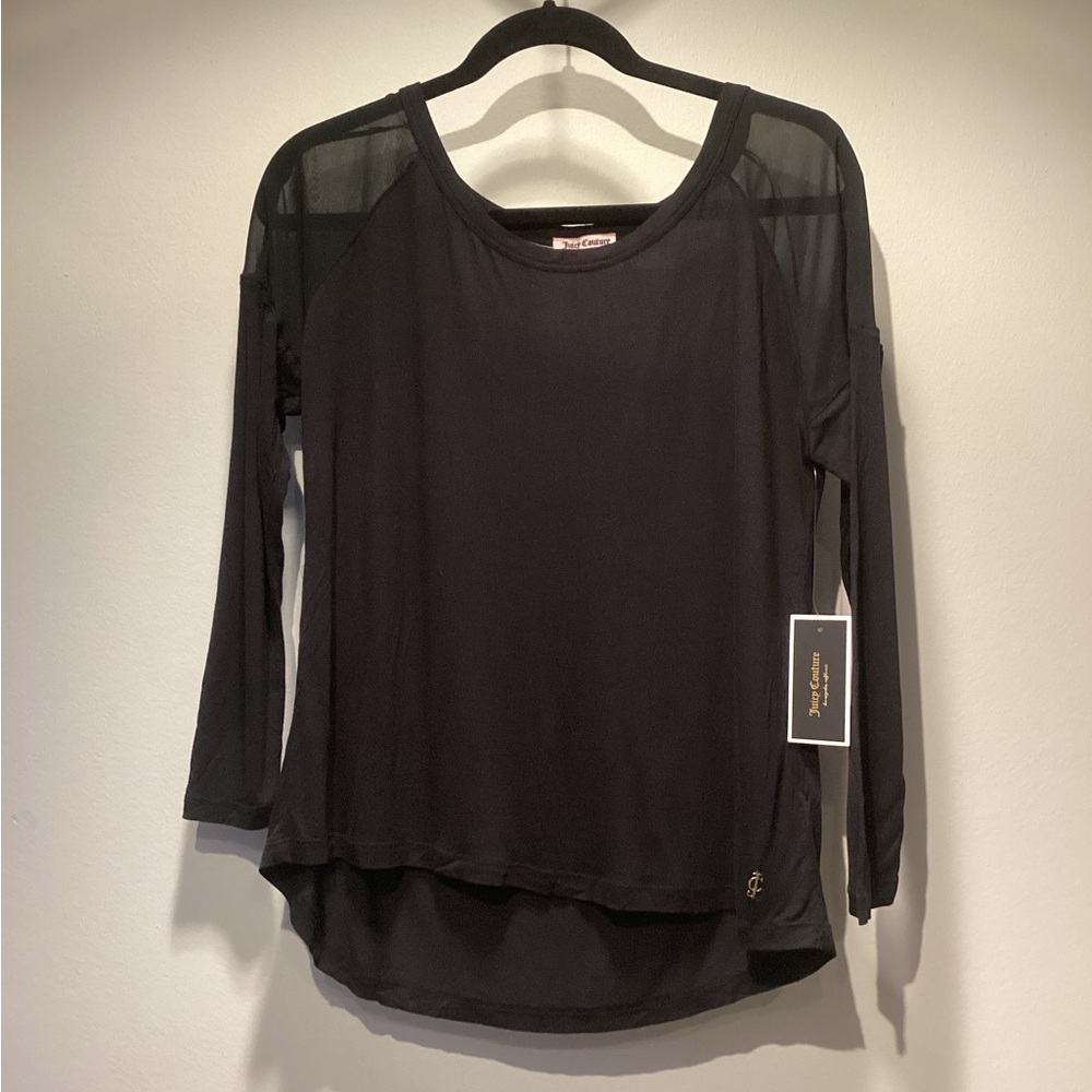 NWT Vintage Juicy Couture Y2K Long Sleeve Shirt with sheer embellishments